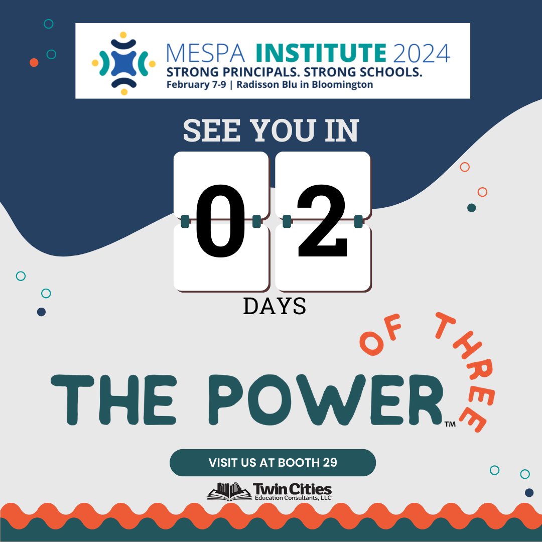 It is almost time! We are excited to see you at #MESPA2024 #SocialEmotionalLearning #SELCurriculum #CASEL #PowerofThree