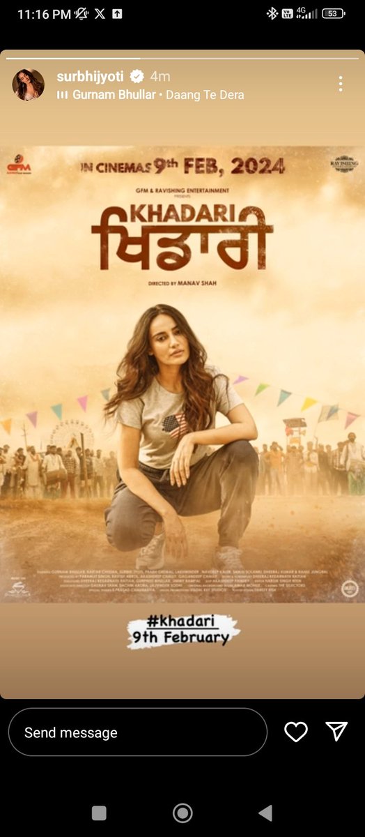 Going to be super hit, Surely people will like it very much❤

Khadari in cinemas 9th February🔥
#SurbhiJyoti #KHADARI #GurnamBhullar #KartarCheema
#InMovies #punjabimovie