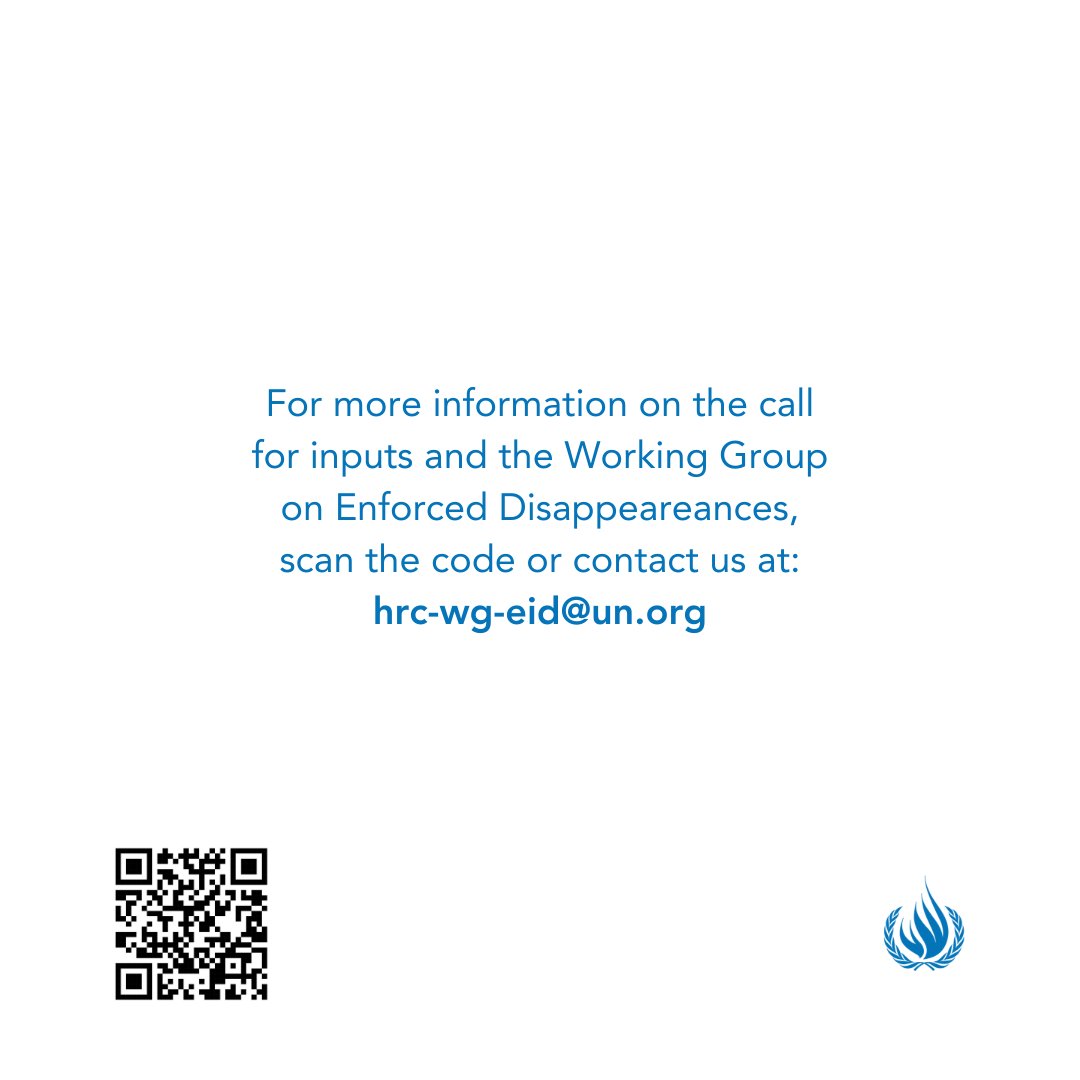 EXTENDED DEADLINE to 26 February 2026📢 We want to hear you! Contribute to the #WGEID´s next thematic report on Elections and Enforced Disappearances through the following link: ohchr.org/en/calls-for-i…