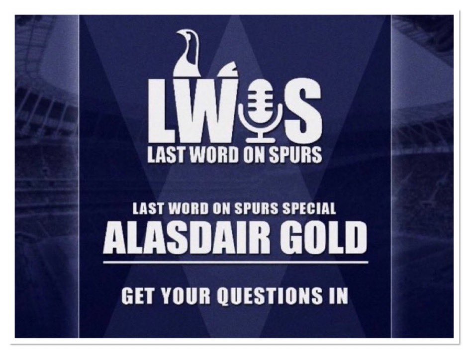 🚨𝐁𝐑𝐄𝐀𝐊𝐈𝐍𝐆! | We are delighted to announce <a href="/AlasdairGold/">Alasdair Gold</a> will be joining us on <a href="/LastWordOnSpurs/">Last Word On Spurs</a>!

❓As always we want all your questions ahead of the show.

🛎Subscribe Right Now: youtube.com/@LastWordOnSpu…

🔗YouTube Link: youtube.com/live/uLfsqA3n3…

#THFC | #COYS | #TOTTENHAM