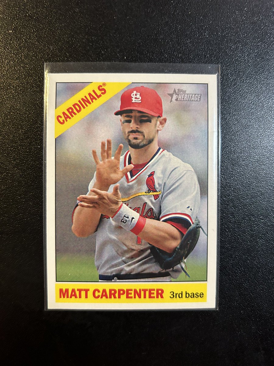bengalsnbombers's tweet photo. Found this in the collection recently. 2015 Topps Heritage Matt Carpenter Throwback Variation #212b . This card last sold on ebay all the way back in 2015 for $400! Pop is only 1. No idea what to list this for but iβm open to listening to offers! https://t.co/rotU3Qkt0v