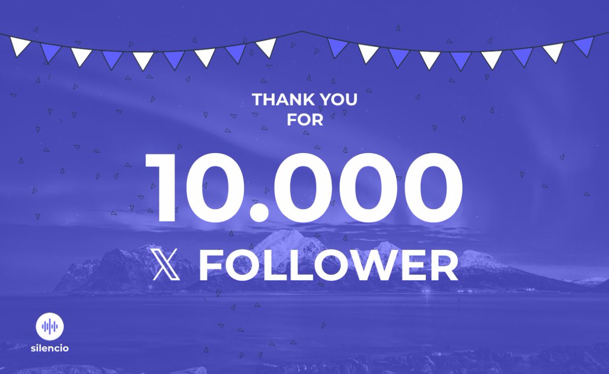 We just hit 10,000 followers on 𝕏 🎉🤩 

Thank you for supporting us and our vision for Silencio. 🙏