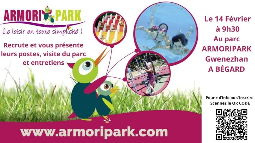 Sigrid_Houot's tweet photo. #offredemploi #tourisme 
📣Armoripark #begard recrute pour la saison 2024
Agents polyvalents de restauration (H/F) ; Agent polyvalent d'entretien H/F; Agent polyvalent de plein air et d'activités H/F 
➡️info et/ou vous inscrire 👉  https://t.co/N08ESQkQqF https://t.co/j4jzfbr7eX