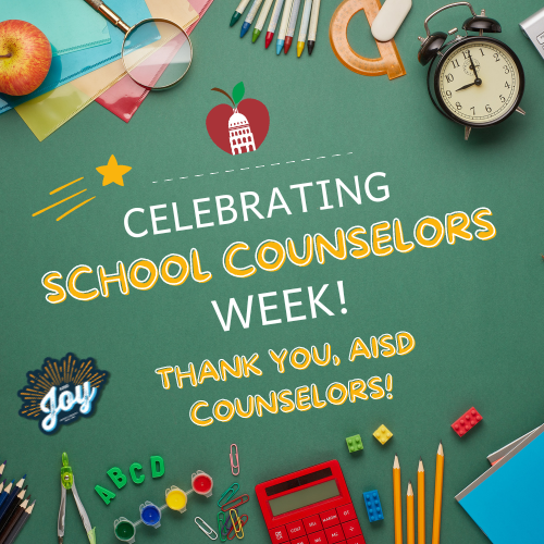WeAreAISD's tweet photo. It's School Counselors Week! 
🌟 A huge shoutout to the amazing school counselors in Austin ISD for their dedication and service to our students, staff, and families. Your incredible work does not go unnoticed! #SchoolCounselorsWeek #AustinISD #AISDjoy #AISDproud 🌟🍎@austinisd https://t.co/299oyZNNww