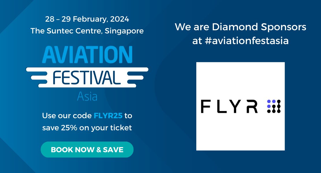 FLYR is honored to be a Diamond Sponsor at the 2024 Aviation Festival Asia in Singapore. Join us Feb 28-29 for a series of engaging sessions. We will be located at booth D05, right outside the cafe. Looking forward to seeing you there. terrapinn.com/template/live/…