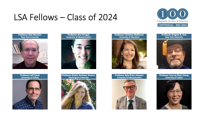 Congratulations to Dr. Alec Marantz (@AlecMarantz) who was inducted as a Fellow of the Linguistics Society of America at its 100th anniversary meeting. The organization of the LSA in the US 100 years ago marks the recognition of Linguistics as an independent field of study.