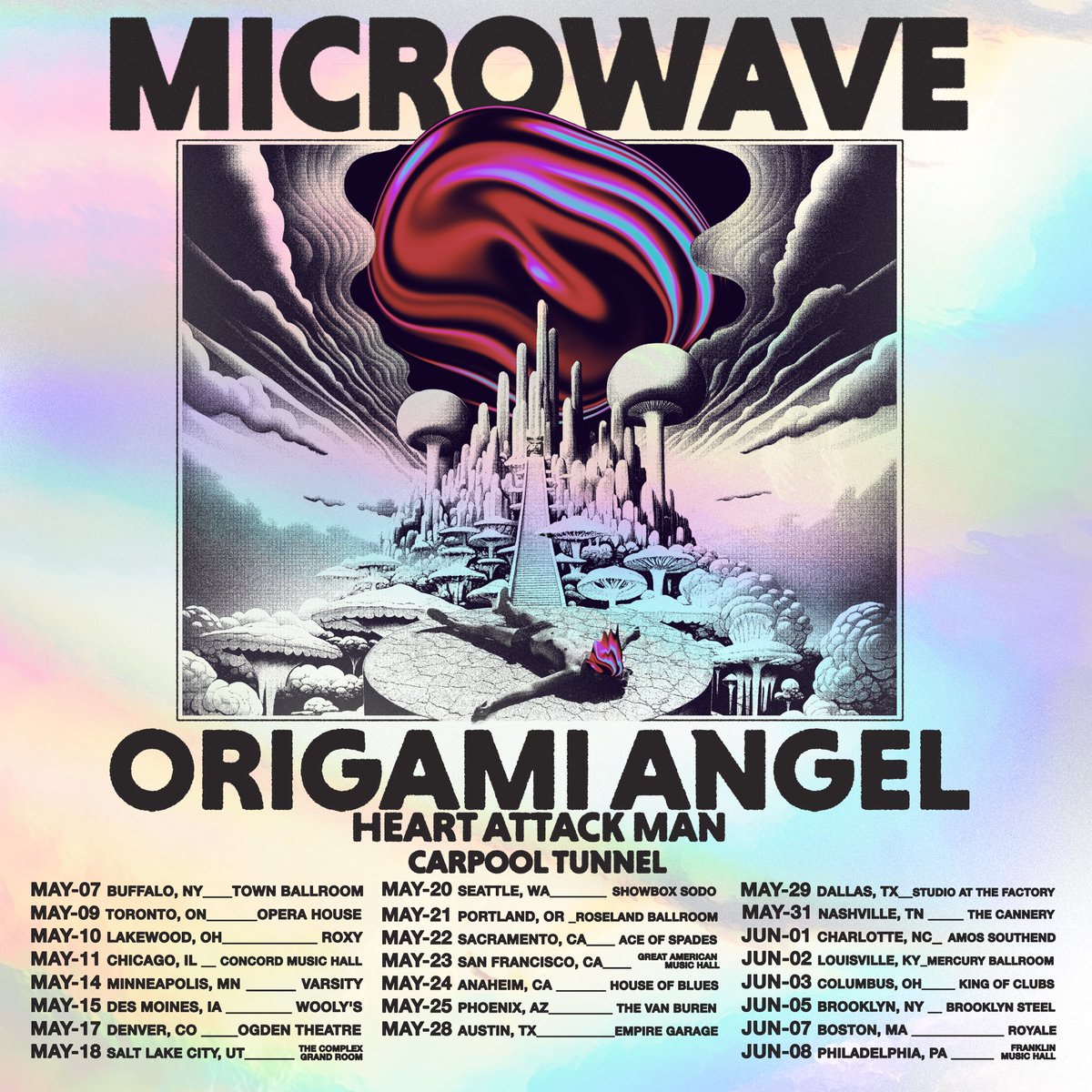 Carpool Tunnel (@carpooltunnelca) on Twitter photo Been holding this one back for a minute…. Going on tour with <a href="/microwaveatl/">Microwave</a> , <a href="/GAMIGANG/">Origami Angel</a> ,and <a href="/HeartAttackMane/">HEART ATTACK MAN</a> this spring!!!
VIP tickets are on sale now! Tickets are on sale this Friday at noon local time! Been holding this one back for a minute…. Going on tour with <a href="/microwaveatl/">Microwave</a> , <a href="/GAMIGANG/">Origami Angel</a> ,and <a href="/HeartAttackMane/">HEART ATTACK MAN</a> this spring!!!
VIP tickets are on sale now! Tickets are on sale this Friday at noon local time!