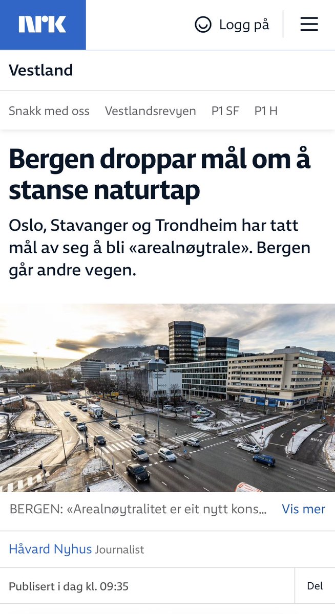 Vi kommer aldri til å få til en naturpolitikk som tar vare på naturen, legger til rette for samfunnsutvikling og står seg over tid om kommunene ikke er med på laget. Da er det trist at nytt byråd i Bergen velger å trekke byen i en mindre ambisiøs retning.