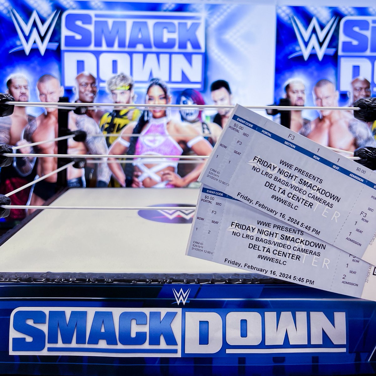 deltacenter's tweet photo. GIVEAWAY: Win 2 front row tickets to @WWE Friday Night SmackDown at #DeltaCenter on February 16!

To enter:
1️⃣Follow @deltacenter
2️⃣RT
3️⃣Tag a friend

*The winner will be DM'd on 2/7 by 12 pm. https://t.co/1SCkYx8IM2
