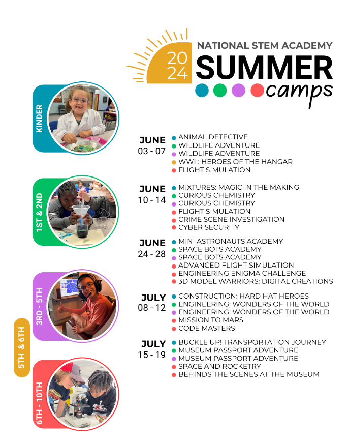 drmichelledavis's tweet photo. For students, the National STEM Academy 2024 Summer Camps registration begins for grades K-12. Visit the link below to register: https://t.co/ZyFCG2hcp3  #NationalSTEMAcademy #MuseumofAviation #BibbSTEMed @BibbSchools https://t.co/G0yKdUz74Y