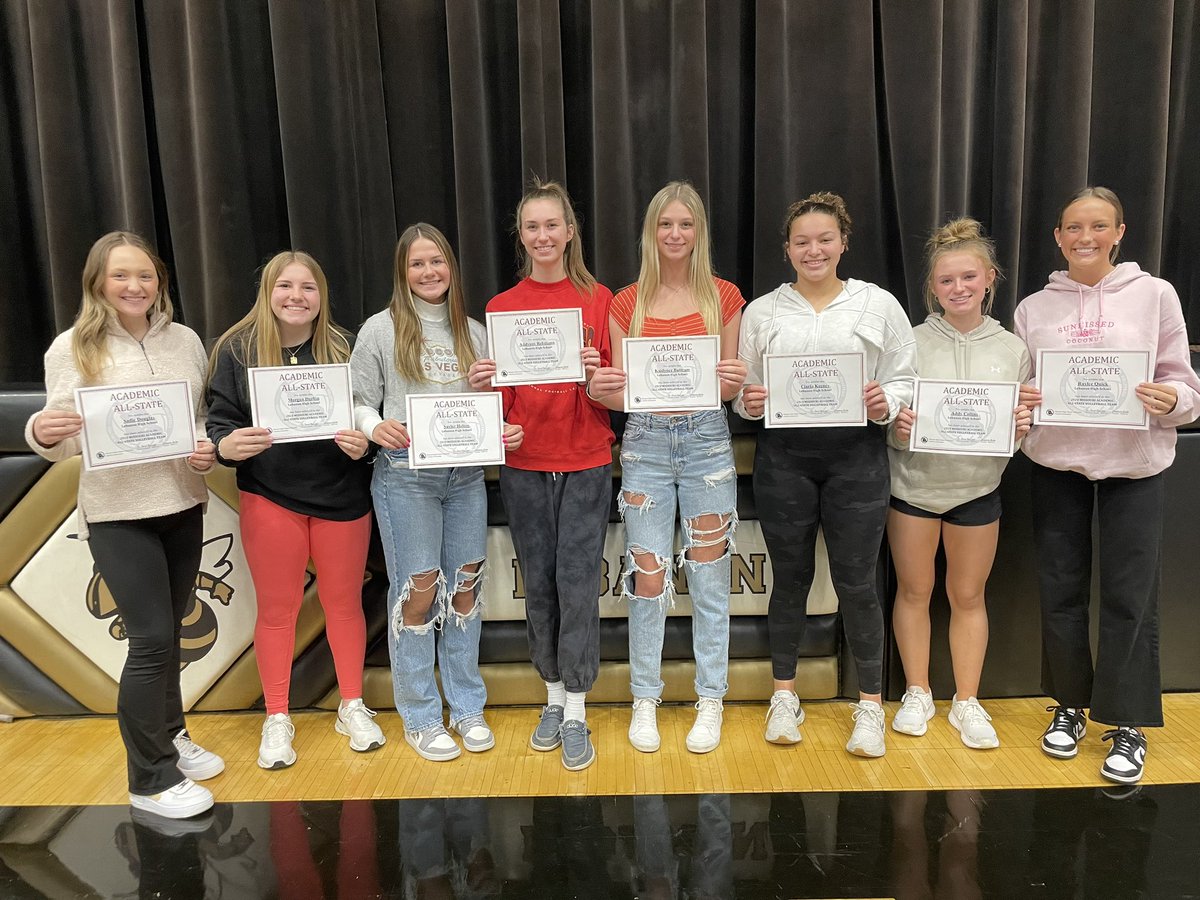 Congratulations to these girls earning Volleyball Academic All-State honors. 
Criteria: Played  in 75% of Varsity matches &amp; 3.6+ Cumulative GPA from all semesters.