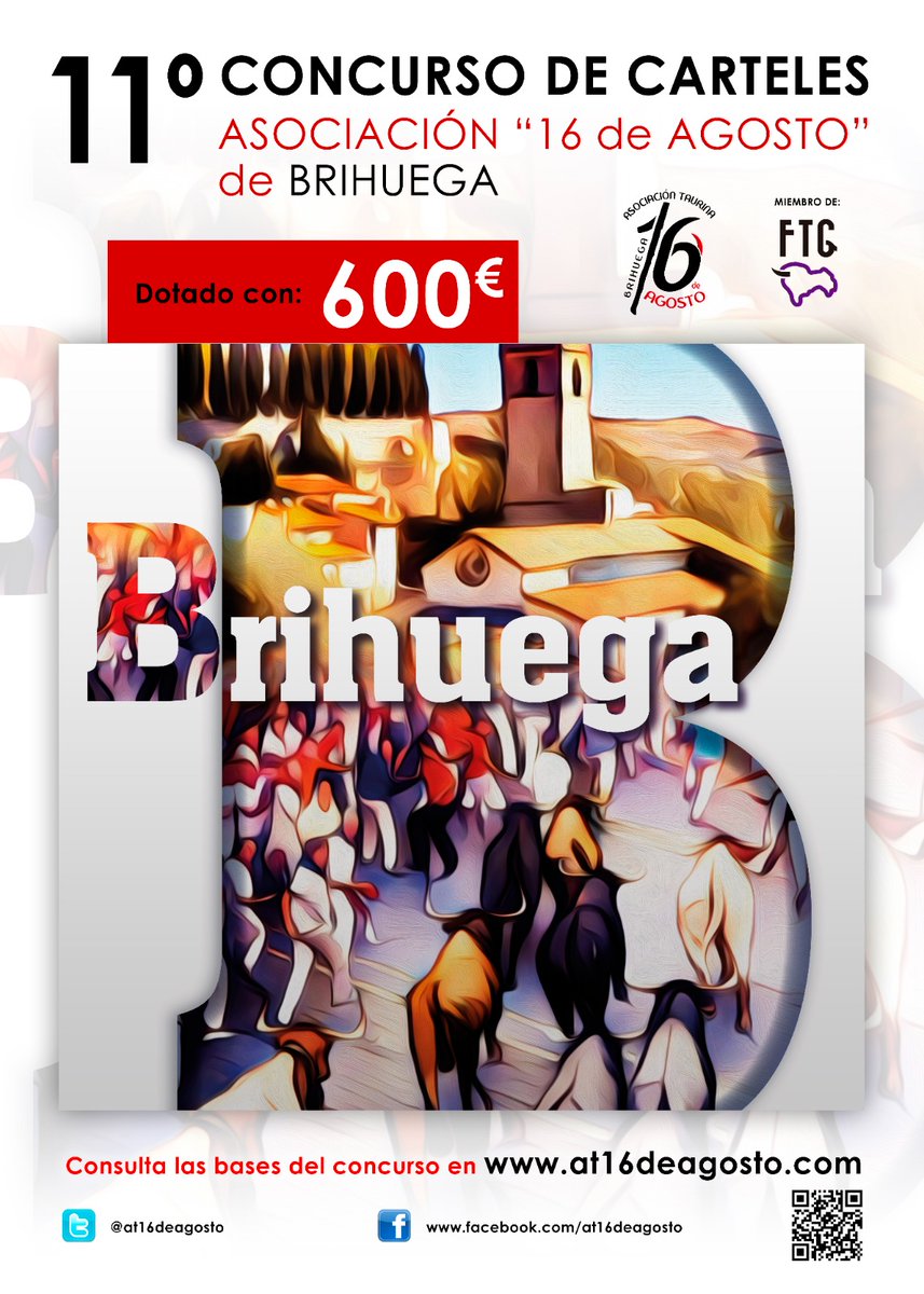¿Quieres ganar 600€? ¡Anímate a participar en nuestro concurso de carteles!
Consulta las bases en la web goo.su/37gPIM
RT: <a href="/aytobrihuega/">Ayuntamiento Brihuega</a> <a href="/GuadalajaraAyto/">Ayuntamiento de Guadalajara</a> <a href="/AytoYunqueradH/">Yunquera de Henares</a> <a href="/Segorbe_Ayto/">Ayto. de Segorbe</a> <a href="/aytocuellar/">Ayuntamiento de Cuéllar</a> <a href="/AytoBeasSegura/">Beas de Segura</a> <a href="/Illescas_Ayto/">Ayto. Illescas</a> <a href="/AytoEspinosa/">Ayuntamiento de Espinosa de Henares</a> <a href="/AytoTorija/">Ayuntamiento de Torija</a> <a href="/AytoTrijueque/">Trijueque</a>