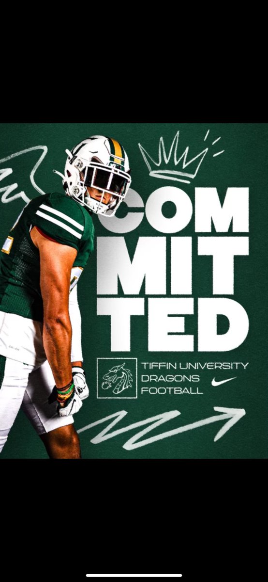 100% Committed!! Thank you to the coaches for giving me this opportunity. Go Dragons 🐉 <a href="/TUDragonFB/">Tiffin University Football</a> @Drog_23 <a href="/ChadLon51058913/">Chad Long</a>