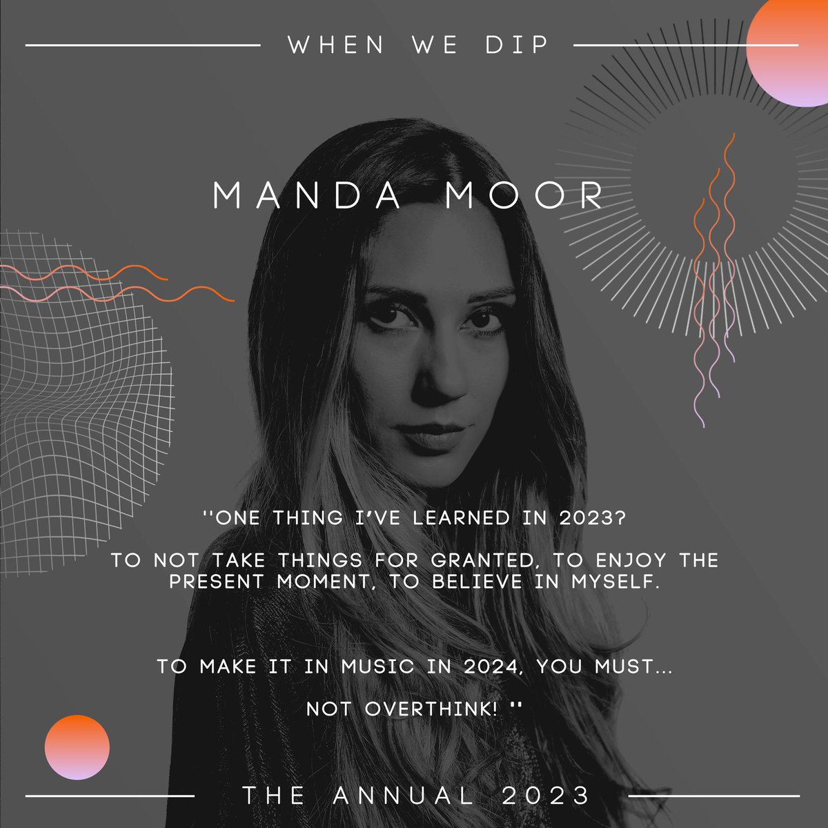 Manda Moor x The Annual 2023 presented by When We Dip 🎶 Read the full annual (Link in bio 👆) @mandamoormusic