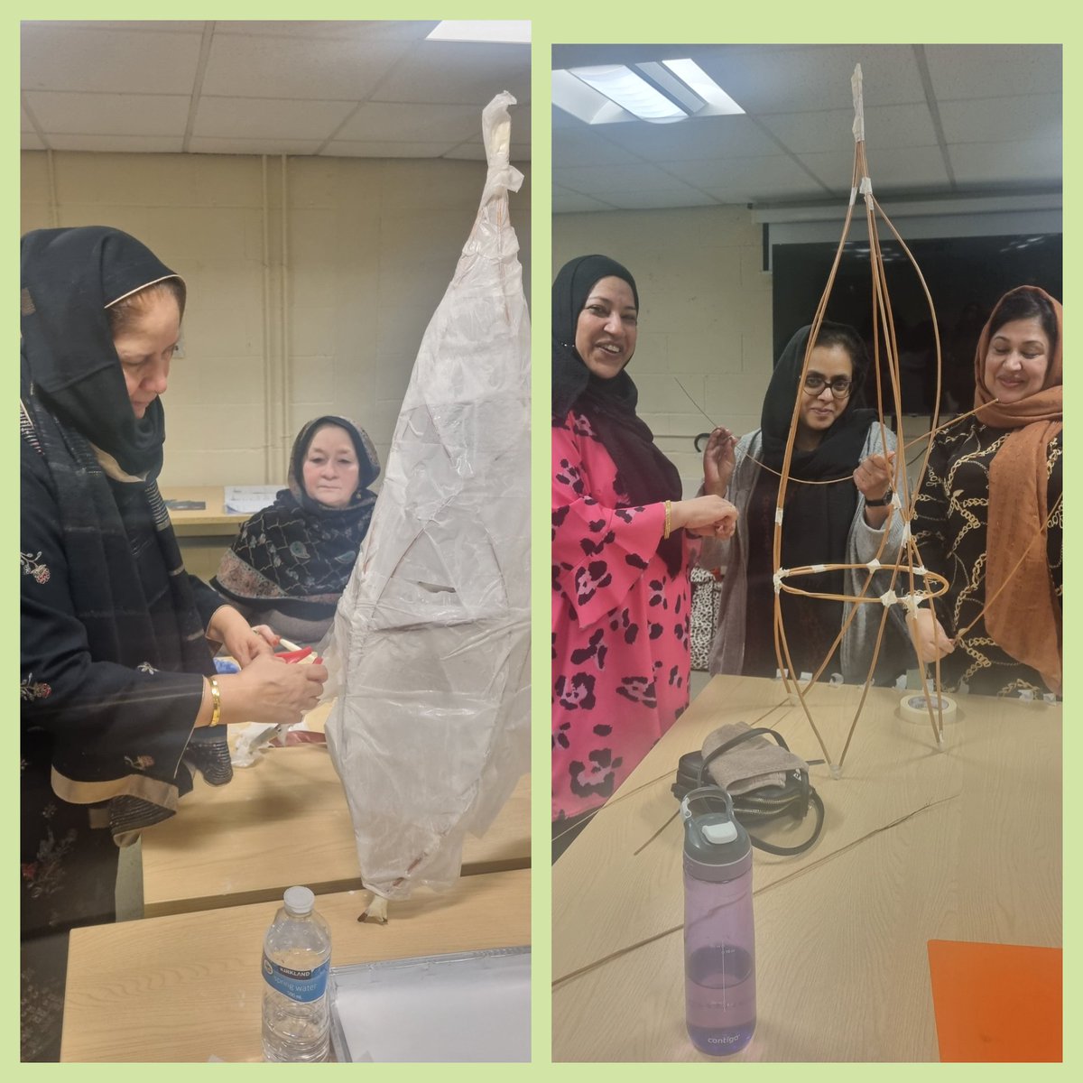 BameConnect's tweet photo. Fantastic creative workshop led by @NorthernRootsOL  @faizaawan04 in partnership with @GMSAW2021 making lanterns for the upcoming 'By the light of the moon' event. The ladies are so talented. Each lantern is unique . Looking forward to seeing them at the event #Creative #talent https://t.co/n9vYMjBZQu