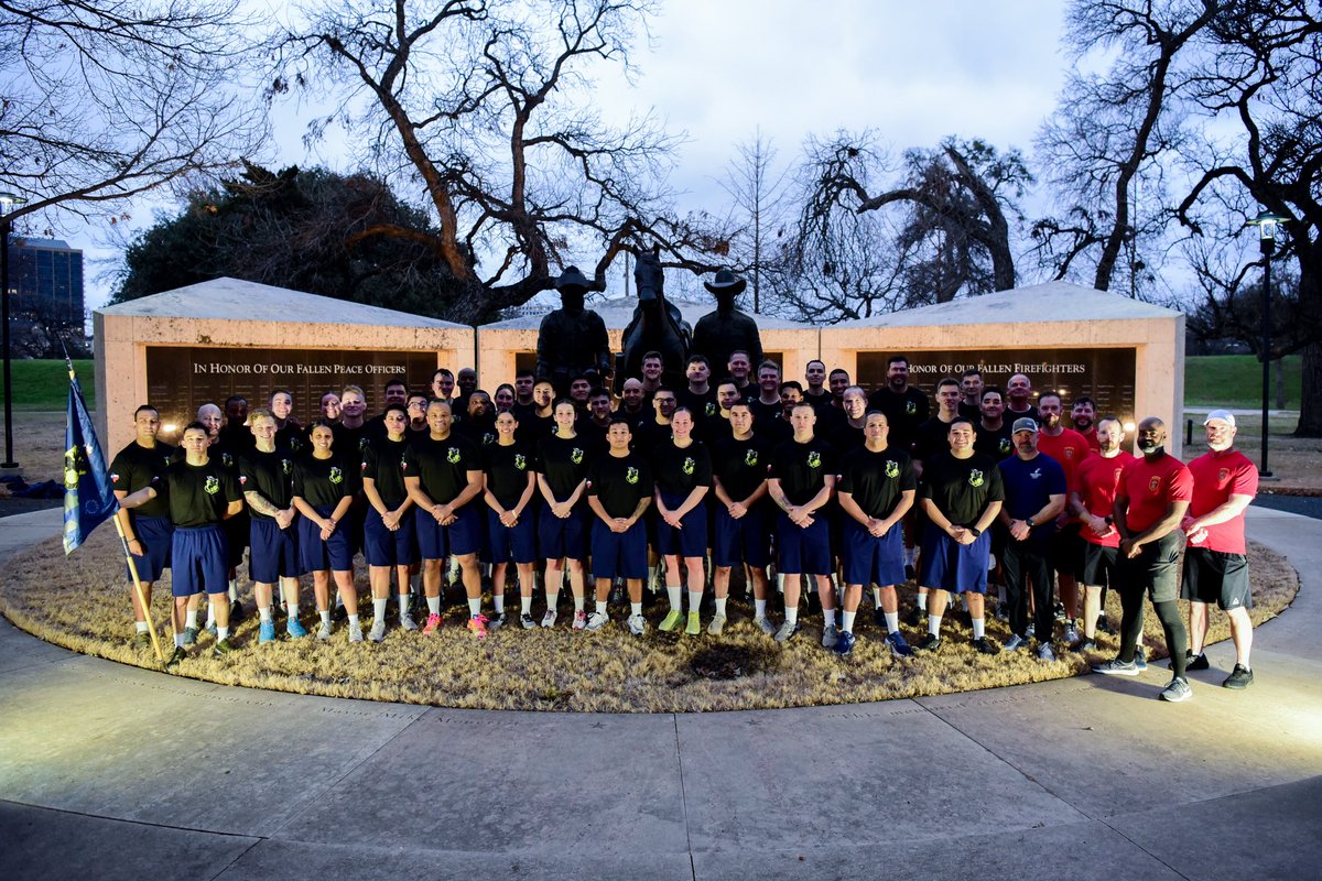 fortworthpd's tweet photo. We are celebrating the remarkable journey of Academy Class 156 as they embark on their final team run before their graduation this Friday, February 9th. Kudos to these dedicated individuals for their persistent commitment and hard work throughout the academy. We extend our heartfelt congratulations and gratitude for their future service in our community, proudly representing #FWPD. 🎓👏 #PoliceAcademy #FortWorthTX #Dedication #CommunityFirst
