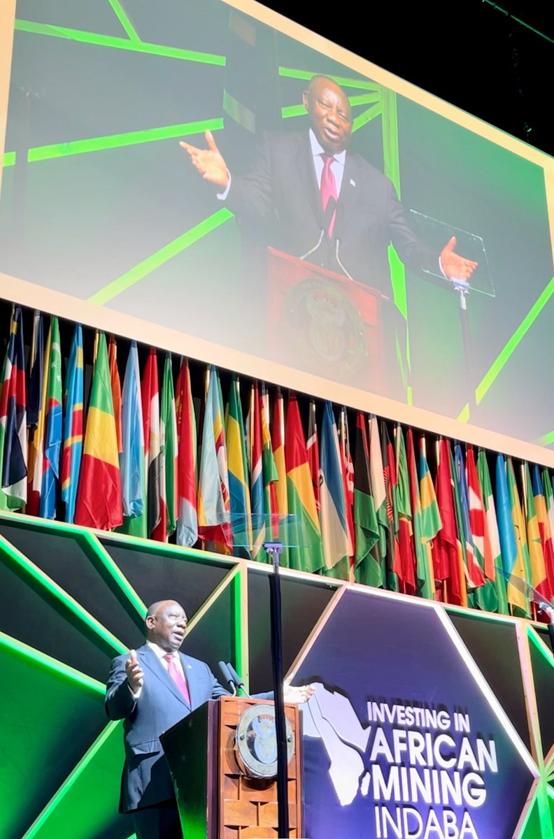 PresidencyZA's tweet image. President @CyrilRamaphosa delivered the keynote address at the 2024  Investing in African #MiningIndaba at the Cape Town International Convention Centre in the Western Cape.

#InvestSA 🇿🇦