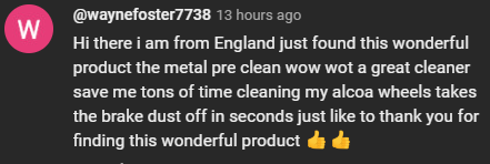 flitzpolish's tweet image. A wonderful customer comment from YouTube about the #FLITZ Metal Pre-Clean: