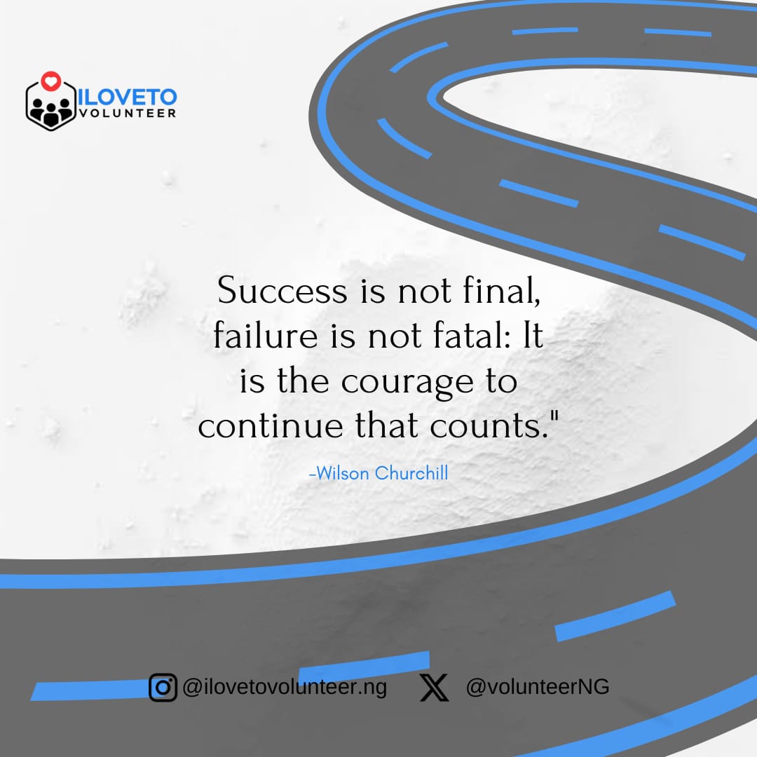 VolunteerNG's tweet photo. This reminds us that success and failure are part of our journey to success, what matters most should be the courage to persist even in the face of challenges. 
#ilovetovolunteer 
#mondaymotivation 
#motivation https://t.co/5PeJQWLPE0