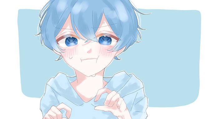 「blue hair male child」 illustration images(Latest)