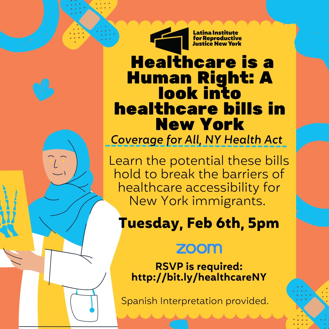 PoderosasNY's tweet photo. TOMORROW!!

Join us @ 5pm to learn about these two bills that hold the potential to break barriers of healthcare for NY immigrants!

RSVP 👉: https://t.co/sUFOLyJP6o https://t.co/0DKOBUVWxx