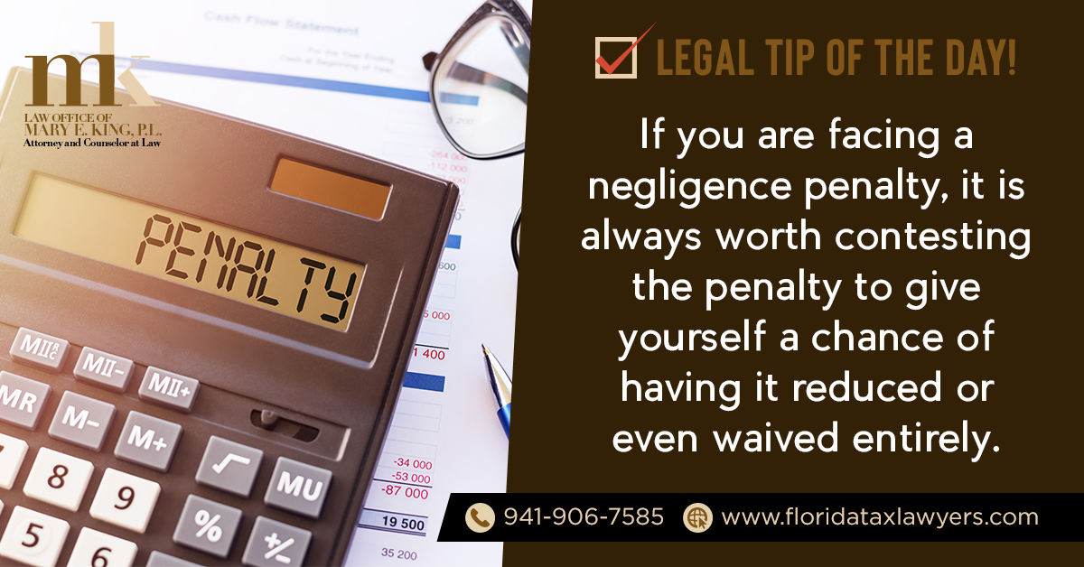 To avoid the negligence penalty, you must show that you acted in good faith when preparing your taxes. 

#tax #taxproblem #taxpenalty #sarasota #puntagorda