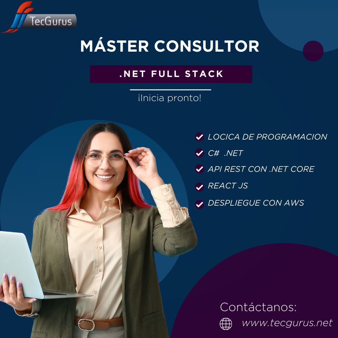 tecgurusnet's tweet image. 🎓 ¡No te pierdas el inicio del Master Consultor .NET Full Stack el 23 de marzo! 

 🌟 Contáctanos: wa.link/c2p1k6

🌐 Conviértete en un Consultor Full Stack, respaldado por un diploma y beneficios exclusivos. ¡Inscríbete!

 #NETFullStack #InscripcionesAbiertas #SoyGuru
