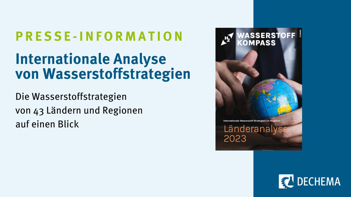 DECHEMA e.V. (@dechema) on Twitter photo Die aktuell erweiterte Länder-Analyse des Projekts #Wasserstoff-Kompass von <a href="/acatech_de/">acatech</a> und DECHEMA bietet den internationalen Vergleich der Wasserstoffstrategien von 43 Ländern und Regionen. Hier mehr erfahren: dechema.de/%C3%9Cber+uns/… Die aktuell erweiterte Länder-Analyse des Projekts #Wasserstoff-Kompass von <a href="/acatech_de/">acatech</a> und DECHEMA bietet den internationalen Vergleich der Wasserstoffstrategien von 43 Ländern und Regionen. Hier mehr erfahren: dechema.de/%C3%9Cber+uns/…