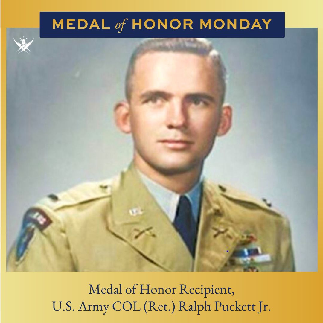 GarySiniseFound's tweet photo. On #MedalofHonorMonday, we recognize U.S. Army COL (Ret.) Ralph Puckett Jr. In 2021, his Distinguished Service Cross from the Korean War was upgraded to the Medal of Honor &amp; he's the last surviving MOH recipient of the Korean War. Thank you for your service; today, we salute you! https://t.co/yMVXAlu1EC