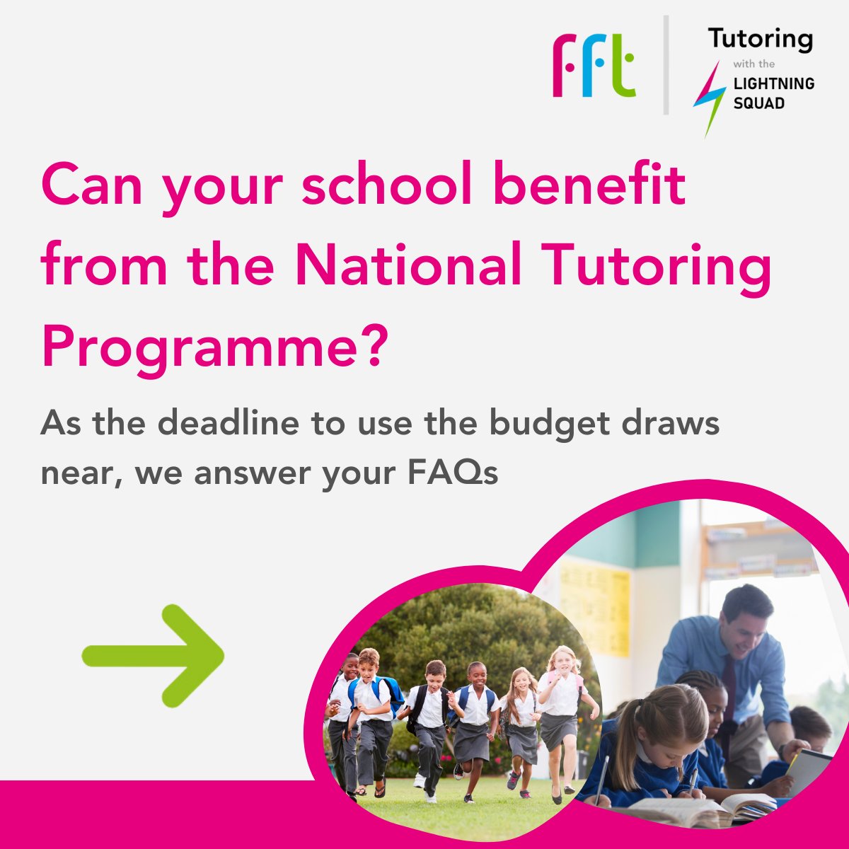FFTEdu's tweet image. The deadline to use #NationalTutoringProgramme funding is quickly approaching. To ensure schools and MATs can optimise this budget, we’ve put together a short guide on some FAQs and how FFT can help.

Find out more: bit.ly/3ucsXkF

#edchat #teachertwitter #literacy