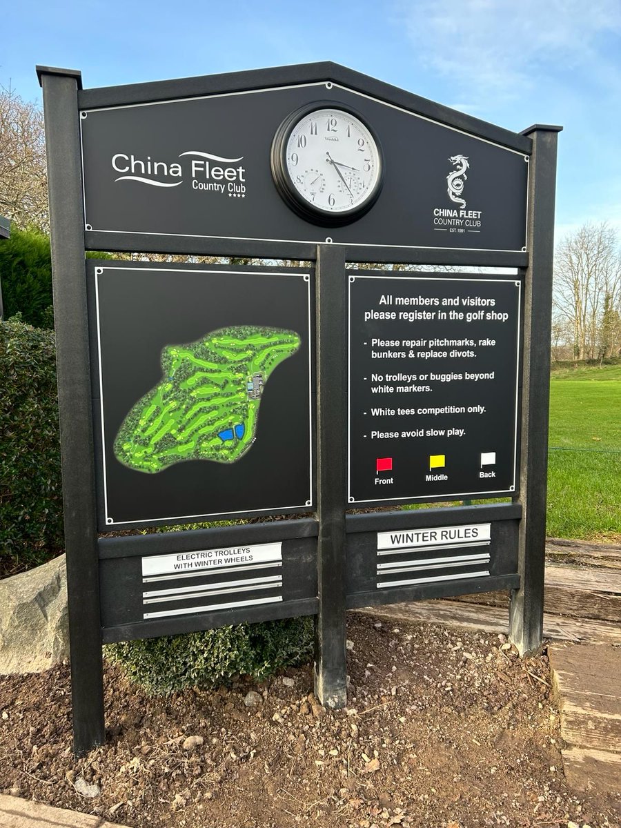 ChinaFleet's tweet photo. We're excited to show you our brand-new signage around the golf course and estate. Thanks to @PinseekerGolf for producing these fantastic new golf signs!
#golf #signage #update #new #golfcourse https://t.co/LMaCX8Y0ua