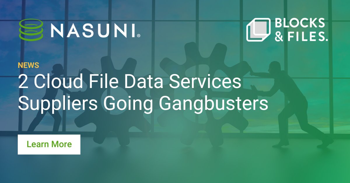 Nasuni's tweet image. Blocks & Files discusses the 2023 fiscal results for @Nasuni and @CTERA. 📈 Read more from  @Chris_Mellor of @BlocksandFiles: bit.ly/3HACxAO #Nasuni #Growth #CloudSolution #HybridCloud #IT #DataManagement