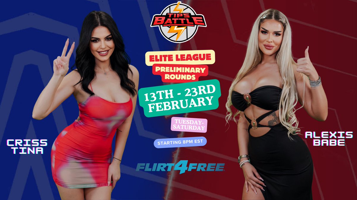 Tips⚡Battle ™ (@tipsbattles) on Twitter photo 🔈🔈🔈Introducing you the new host of our show, <a href="/alexis_babe69/">AlexisBabe</a> ♥️
She and <a href="/CrisssTiinnaa/">Criss Tina</a> will be the hosts for the upcoming #EliteLeague starting 13th February on <a href="/Flirt4Free/">Flirt4Free</a> .
Also they are inviting you tomorrow at 8pm EST for the #WarmUp !🥳♥️
#BeThere #TipsBattle
<a href="/LCMStudio/">LCM Studio</a> 🔈🔈🔈Introducing you the new host of our show, <a href="/alexis_babe69/">AlexisBabe</a> ♥️
She and <a href="/CrisssTiinnaa/">Criss Tina</a> will be the hosts for the upcoming #EliteLeague starting 13th February on <a href="/Flirt4Free/">Flirt4Free</a> .
Also they are inviting you tomorrow at 8pm EST for the #WarmUp !🥳♥️
#BeThere #TipsBattle
<a href="/LCMStudio/">LCM Studio</a>