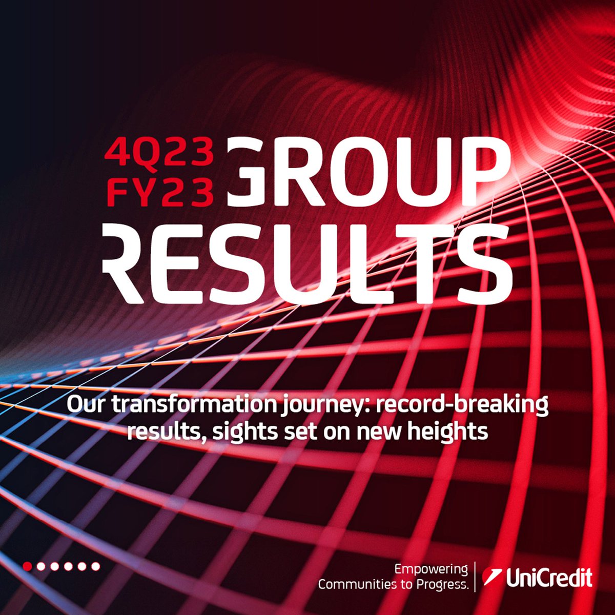 UniCreditEurope's tweet photo. 📢 UniCredit announces its 4Q23 &amp; FY23 Group Results Presentation.

🔗 Click on the image to find all the materials and listen to the audio webcast

📌 #UniCredit #UniCreditUnlocked #FinancialResults