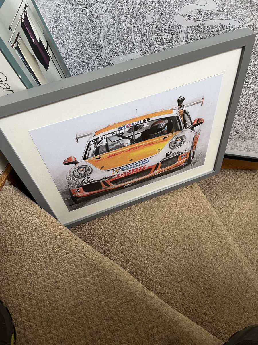loughy69's tweet photo. @NGAutoArt pics framed and from the fence is up Gotta reorganise to get Sean on the wall https://t.co/eY1XFzzWt5