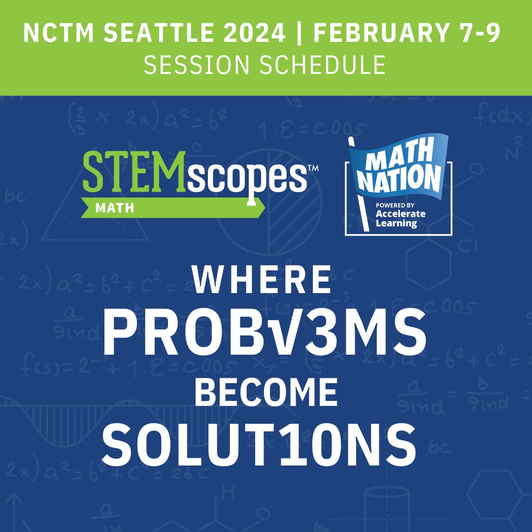 TheMathNation's tweet image. 📢 Join us at the NCTM 2024 Conference! 📢 Swing by booth #303 to learn all about STEMscopes Math and MathNation and catch exciting sessions led by our experts. Connect with fellow educators and discover new ways to revolutionize math education! 📐🧠

hubs.li/Q02jkmvD0