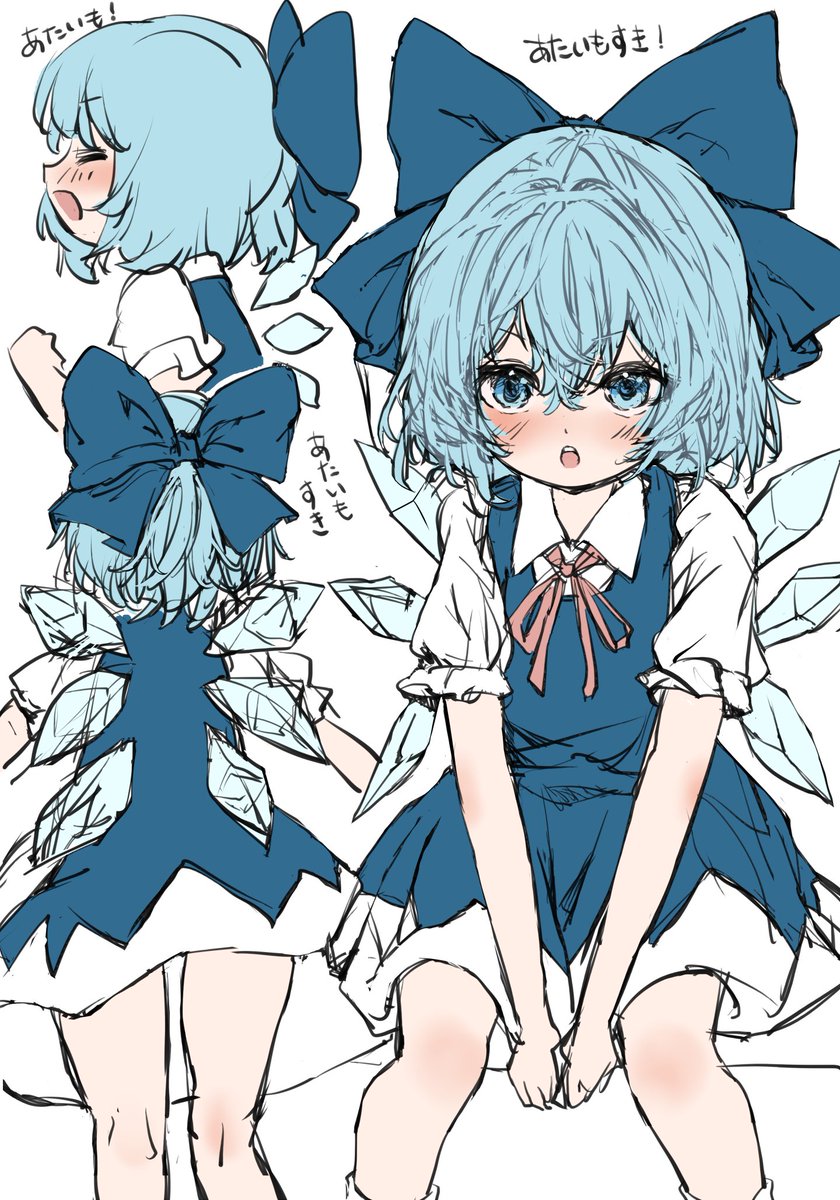 cirno 1girl ice wings wings blue hair ice blue eyes bow  illustration images