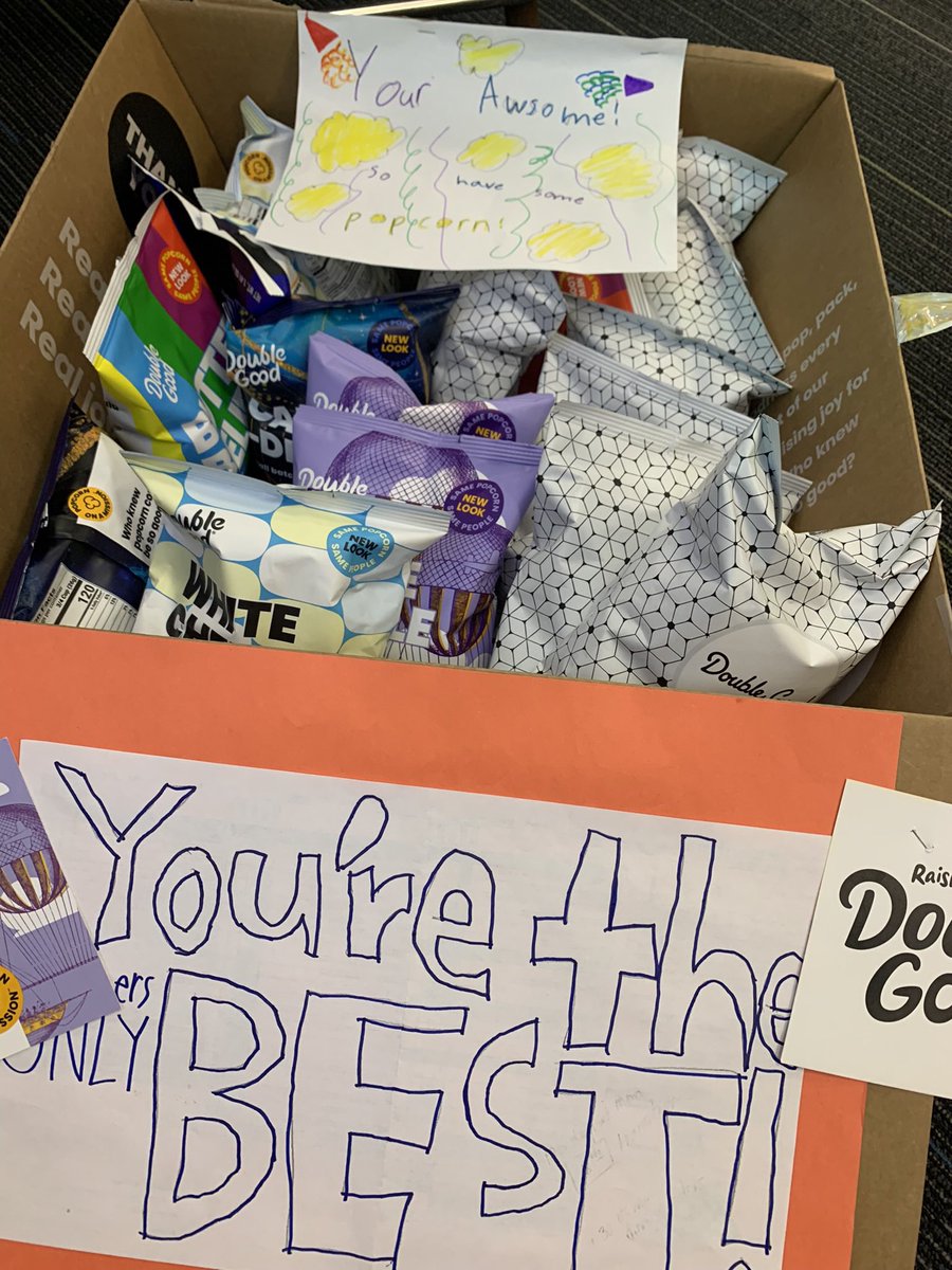 DeetsQuest's tweet photo. Sending a big THANK YOU to @DoADoubleGood! The @gsgators &amp; @hawks_hc teachers LOVED their surprise!  We ❤️ your popcorn &amp; generosity!  Thanks for Raising JOY in @olatheschools!❤️🍿❤️ https://t.co/oaqdlw2yhW