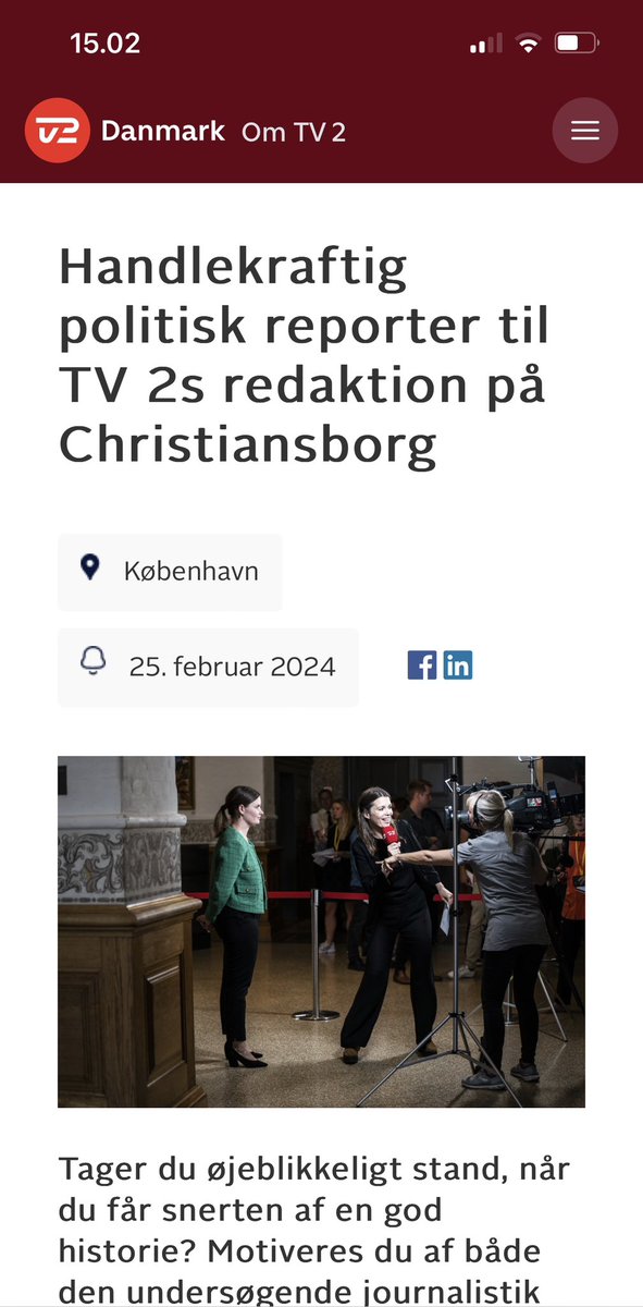 Vi søger et dygtigt, nysgerrigt og rart menneske til en redaktion, der er netop det👇🏻Du skal tænde på her og nu fremfor hockeystav. Og på historier der handler om mennesker, konkreter og konsekvenser. Chefen er fin nok…
SØG!
#dkmedier #dkpol 

omtv2.tv2.dk/job/ledige-sti…