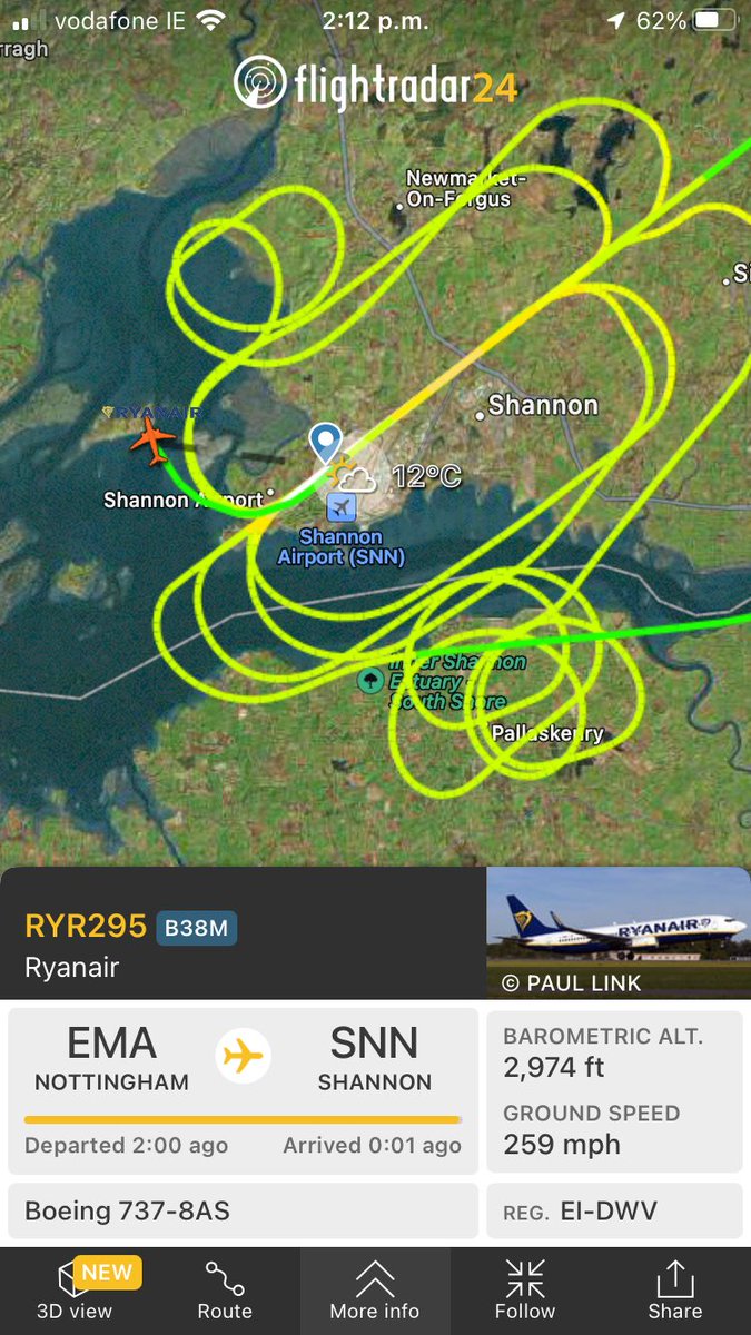 MikeHealy10's tweet photo. Another go around, I assume it has nothing to do with the earlier incident? #shannon #RYR295 https://t.co/ZcP3hIAR3C
