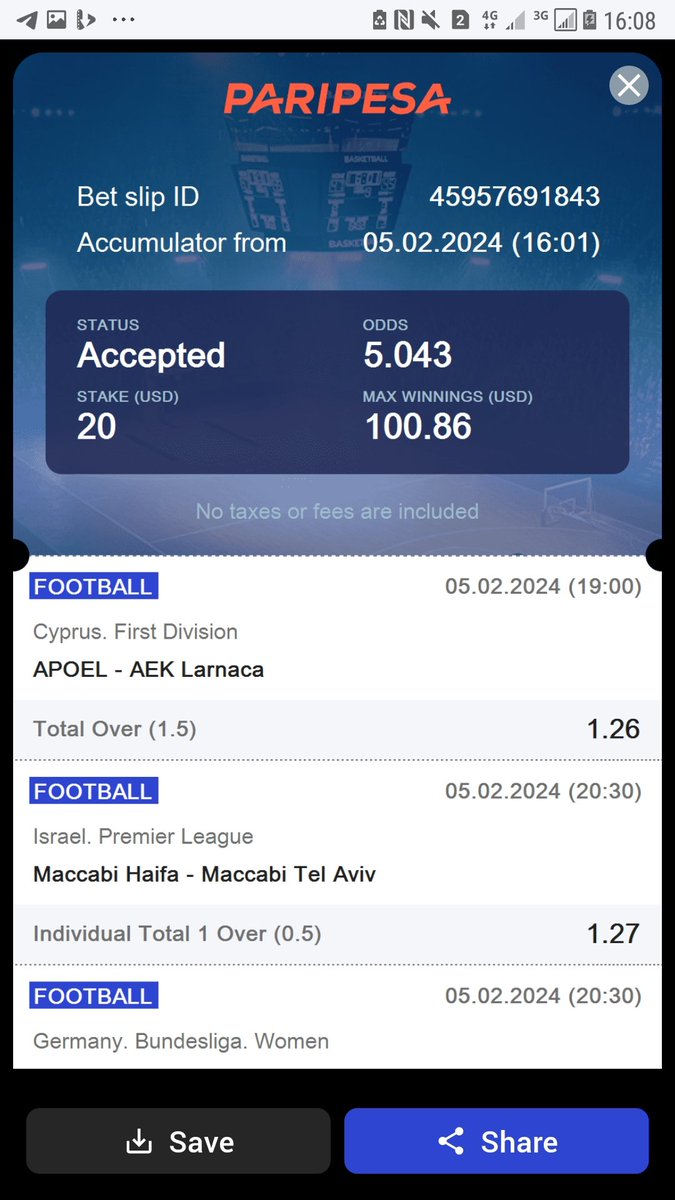 Betting_Africa_'s tweet photo. PariPesa
🔥5 odds 
✏Betslip code:👉4DAQA

Register with PariPesa 
🔗 Link: https://t.co/z5ac3oJkLU
✅ Promo code: AFRICABET
🎁 Deposit and receive a 100% bonus.

#Paripesa #bettingpicks #sports #football #Zed #ticktes https://t.co/2xPh0njFf1