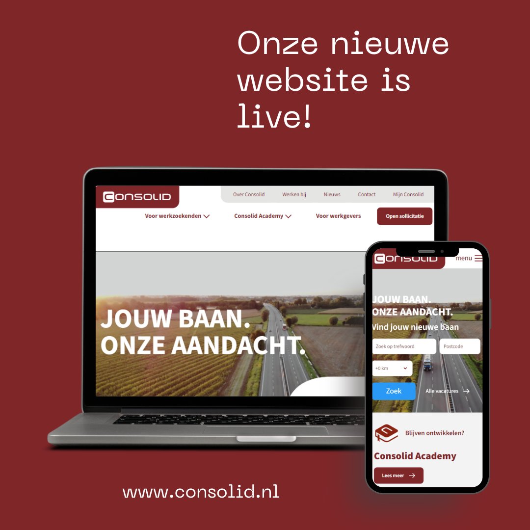 🎉 𝐇𝐨𝐨𝐫𝐚𝐲!🎉

📣Onze nieuwe website is vandaag live gegaan! 
Neem snel een kijkje op consolid.nl 🙌