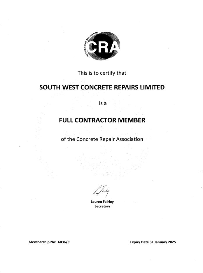Another year as part of the Concrete Repair Association