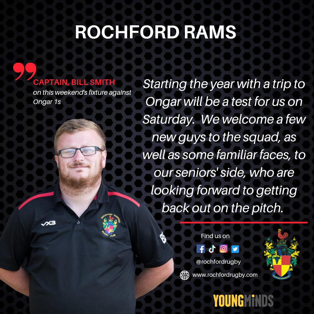 RochfordRugby's tweet photo. ✨️Rochford Rams✨️
This weekend sees the Rams' first fixture of 2024! 

#rochfordrugbyclub #rochfordrugby #rochfordrams #ramsfixtures #mensrugby #grassrootsrugby #growthegame #uptheroch #oneclub #seniorrugby #captainquotes https://t.co/81gMAI65hn