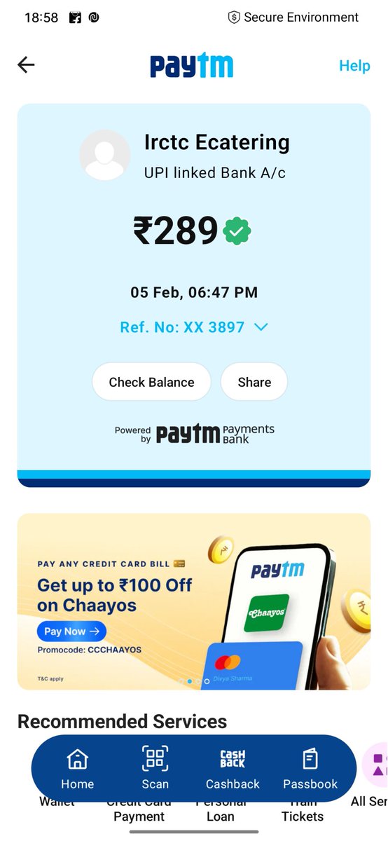 SANTTOSHH's tweet photo. @IRCTCofficial 
booked one food item from irctc and paid but order got cancelled.

Please initiate refund for the same attached file for reference.
 PNR: 2534274374
Train : 12916
Journey Date : 5 Feb 2024 https://t.co/W9FFLD8VSX