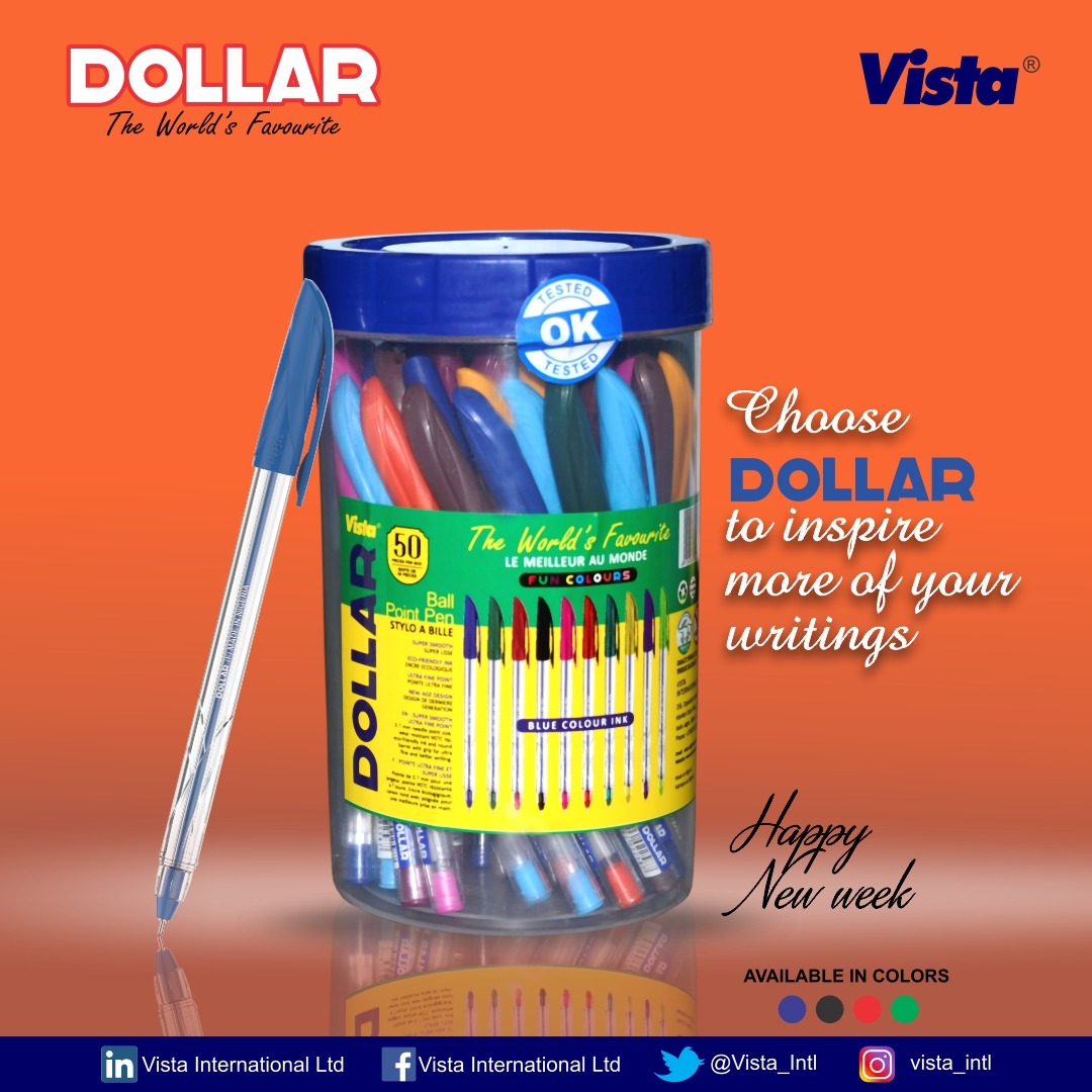 Write your dreams into reality with Vista Dollar Pen...The World's Favorite! #vista #writingmaterials #dollarpen #pen #stationery #schoolstationery #stationerylovers #officestationery