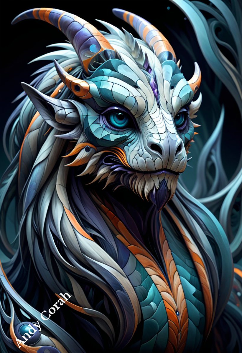 andy_corah's tweet photo. π My interesting "Melancholic Dragon"βan #abstract digital #painting that unravels the #mysterious essence of a #MythicalMonster. Explore its intricate patterns, a dance of an unexpected colour palette π¨β¨#AIart #AbstractDragon #DigitalArt #art #aiartcommunity #Dragon #AI https://t.co/7aLzBkEh78