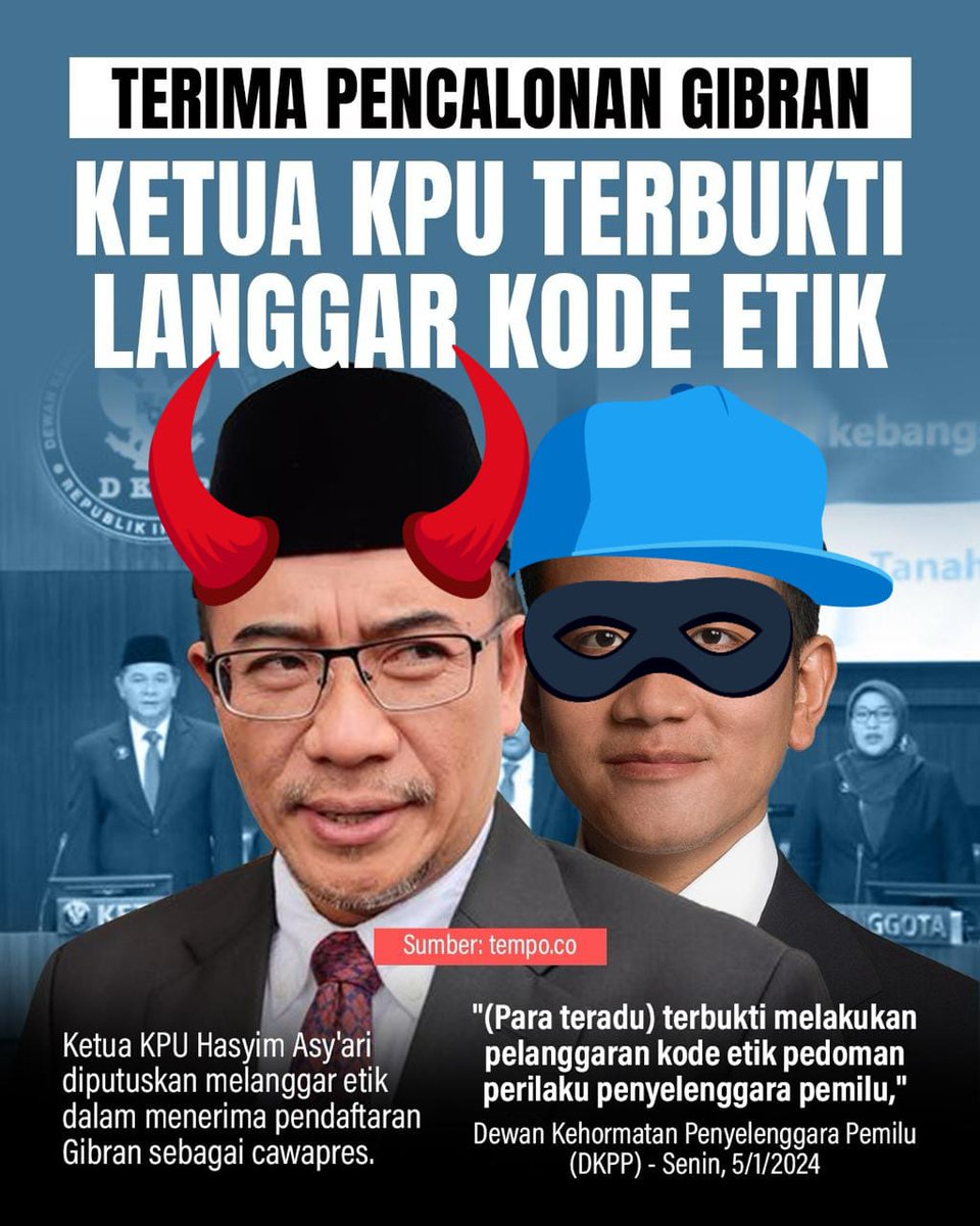 #TolakPaslonCacatEtik
#RakyatMakinMuak

<a href="/aniesbaswedan/">Anies Rasyid Baswedan</a>
<a href="/cakimiNOW/">A Muhaimin Iskandar</a>