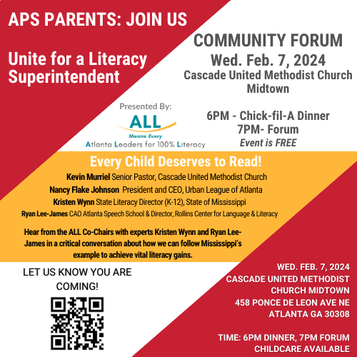 CALLING ALL APS PARENTS! And everyone in our community concerned for the future of Atlanta. 

We need a crowd at Cascade United Methodist Church Midtown Wed evening.  Food and childcare will be provided. Please share!