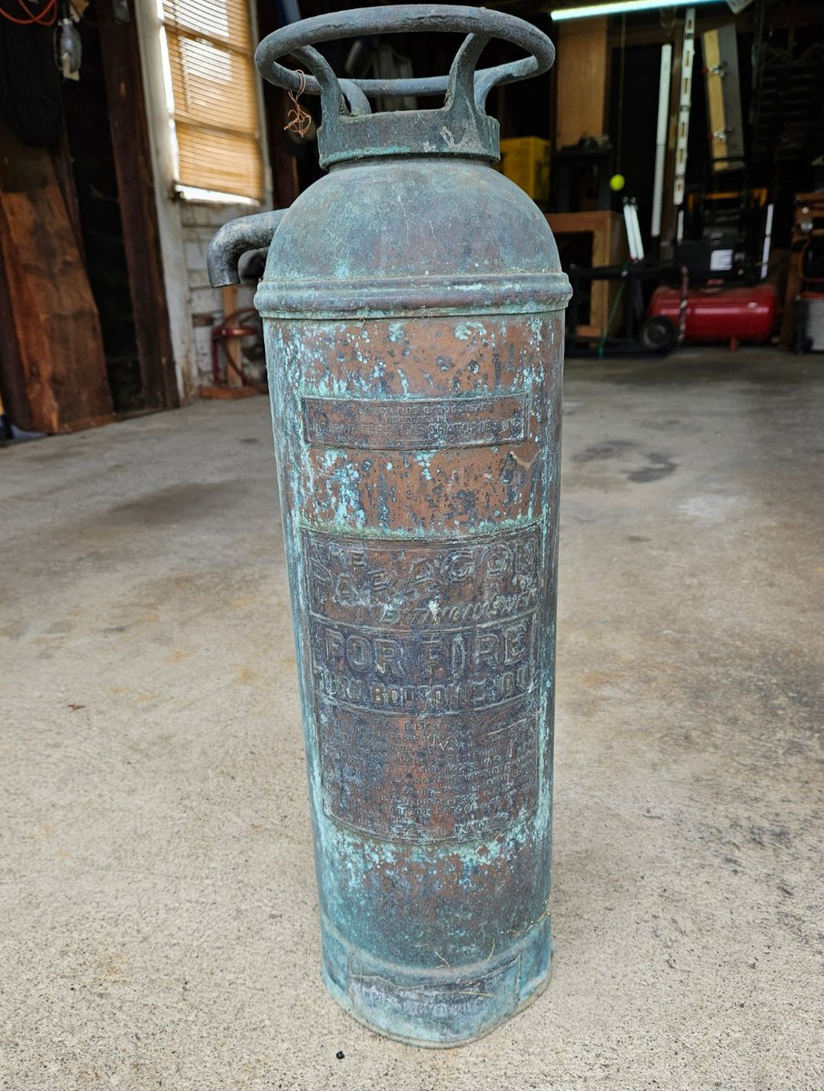 flitzpolish's tweet image. A customer sent us these images of a copper fire extinguisher where he used #FLITZ Brass &amp;amp; Copper Tarnish remover, #FLITZ Paste Polish, and a buffing pad.  Turned out pretty good!